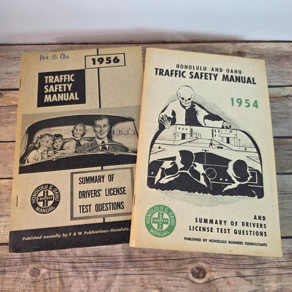 Vintage Honolulu Traffic Safety Manuals 1954 & 1956 Historical Driving Guide
